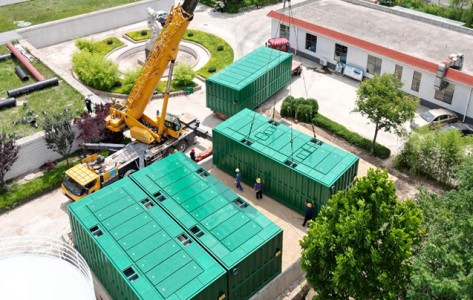 2023年7月21日華通科技標準化裝備吊裝交付助力上實寒亭水廠水質提升